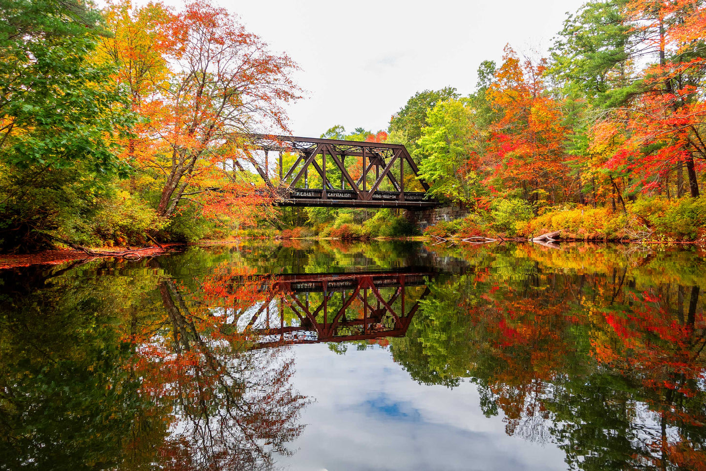 Autumn in New England No. 2 Lamprey River Train Bridge