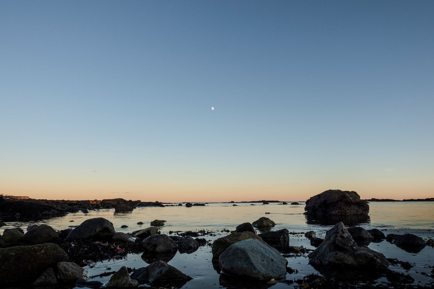 The Still Ocean Under the Moon - Atlantic Beaches of New Hampshire
