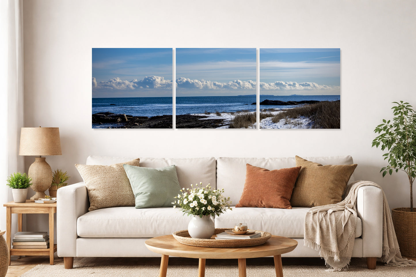Winter Ocean Triptych – Metal Wall Art